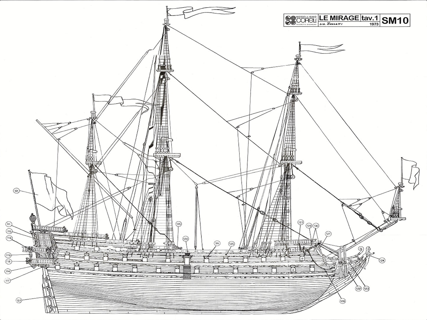 1st Rate Ship Le Mirage 17c ship model plans