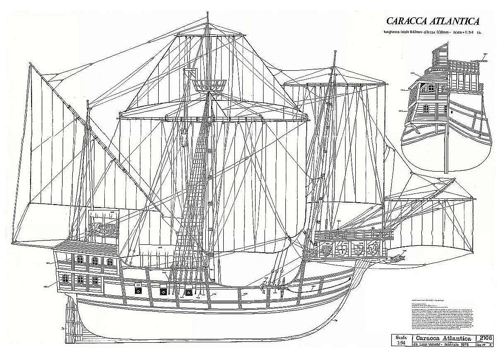 Carrack Atlantic Miguel 1519 ship model plans