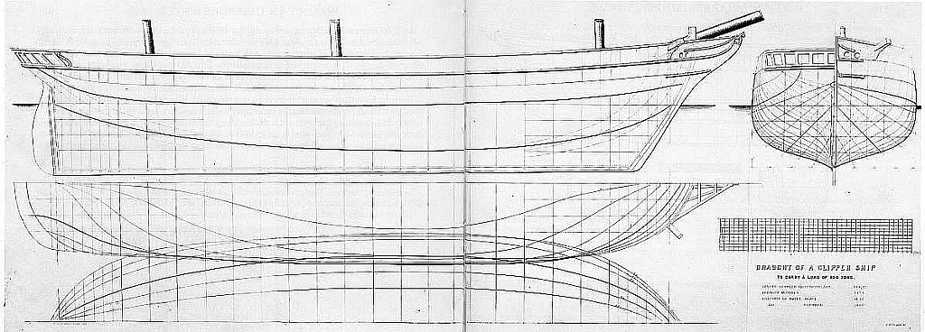 Clipper 1860 500 Tons ship model plans