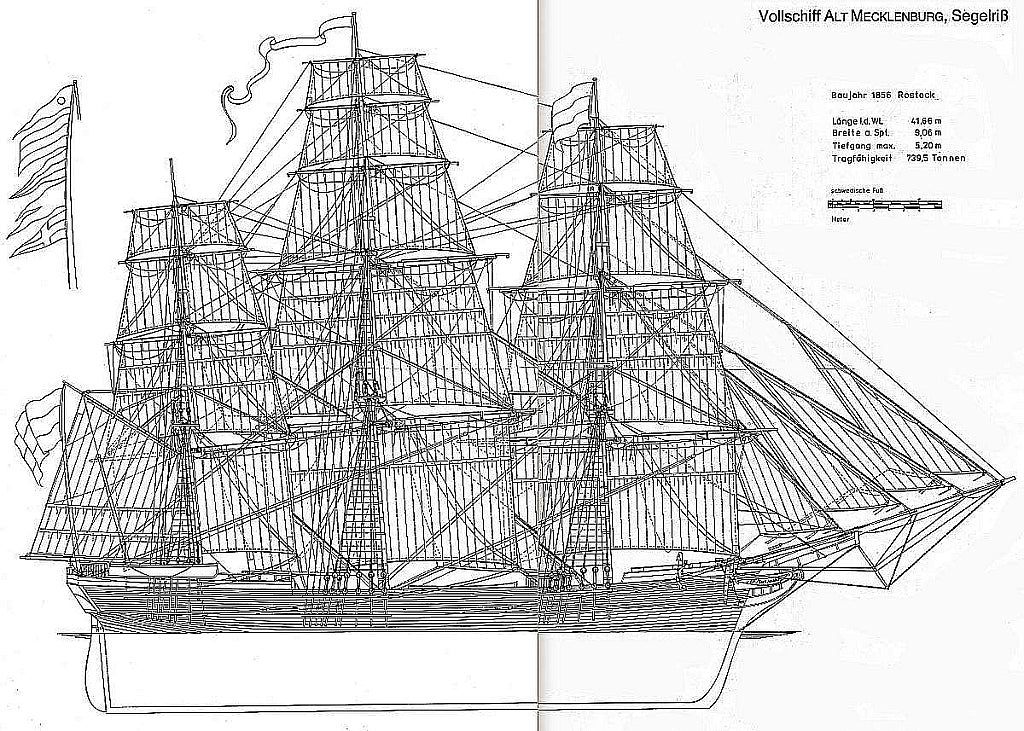Clipper Alt Mecklenburg 1856 ship model plans