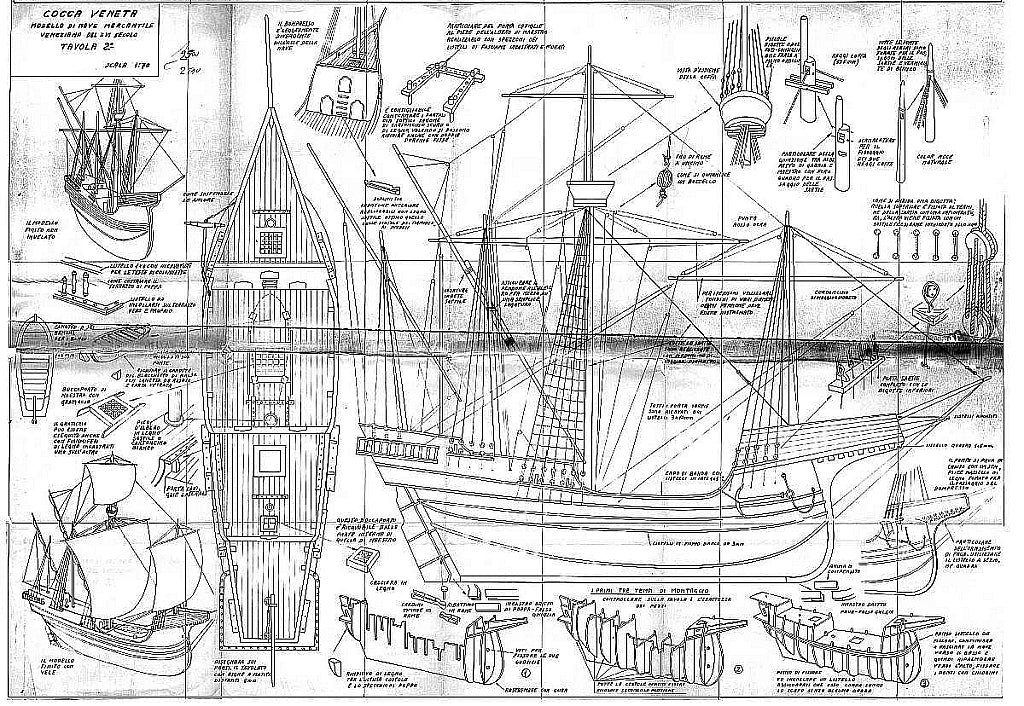 Cocca (Venetian) XVIc ship model plans