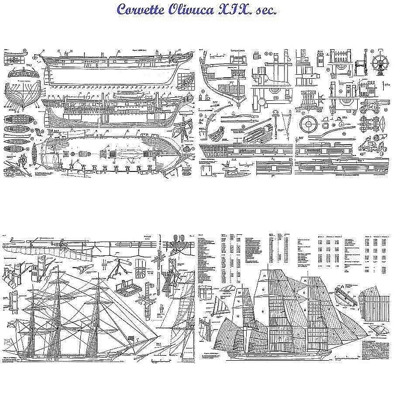 Corvette Olivuca 1841 ship model plans