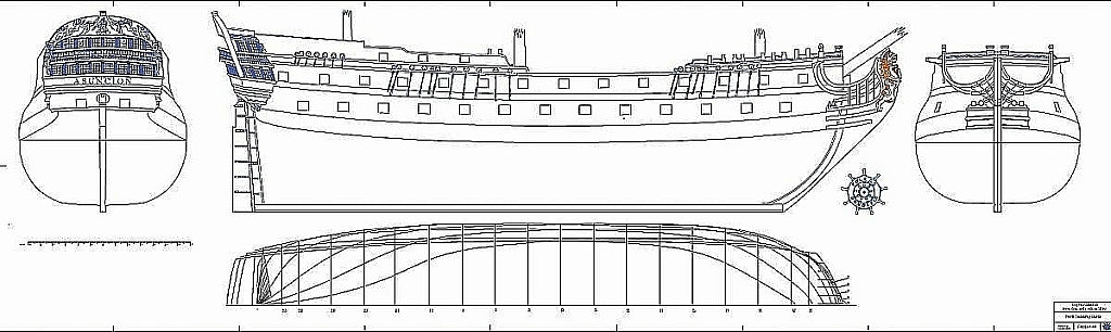 Frigate Guipuzcoano Assuncion 64-1778 ship model plans