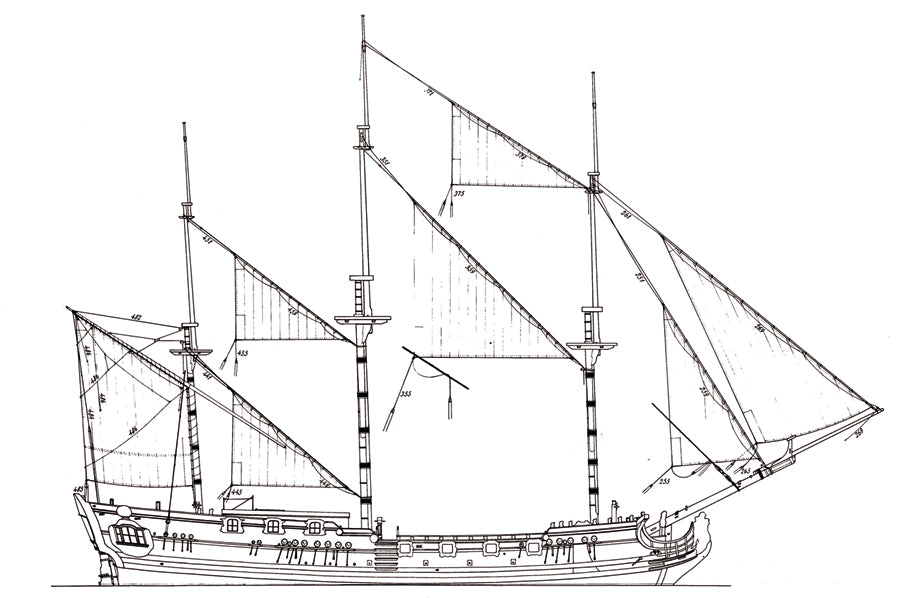 Royal Caroline ship model plans