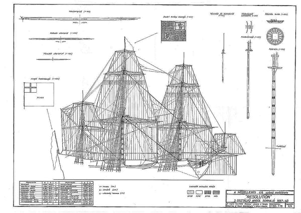 3rd Rate Ship HMS Resolution 1667 ship model plans