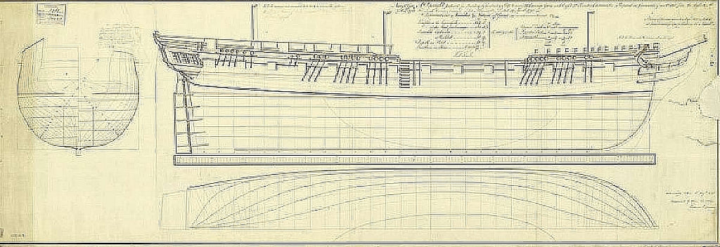 5th Rate Ship Frigate HMS Naiad 1797 ship model plans