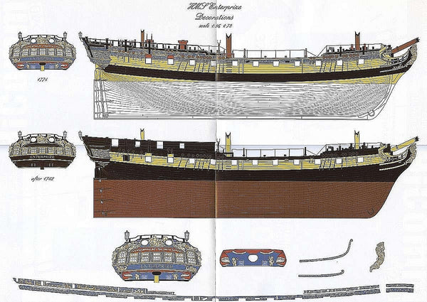 6th Rate Ship HMS Enterprize 1705 ship model plans