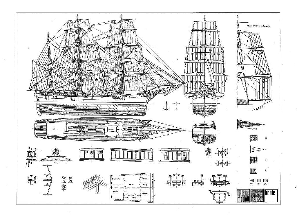 Barque Albert Neumann Xixc ship model plans