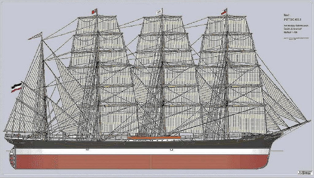 Barque Petschili 1903 ship model plans