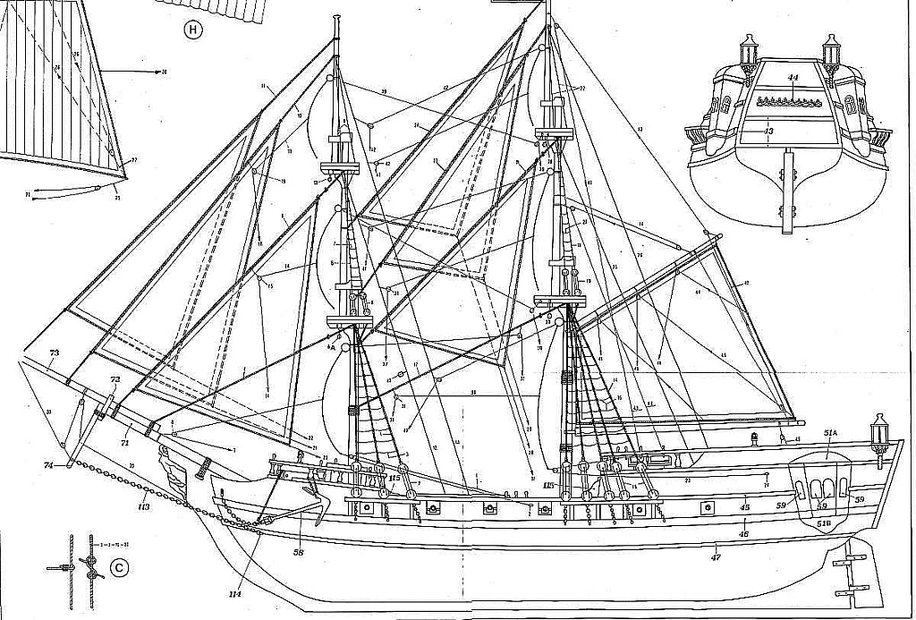Brig Black Falcon XVIIc ship model plans