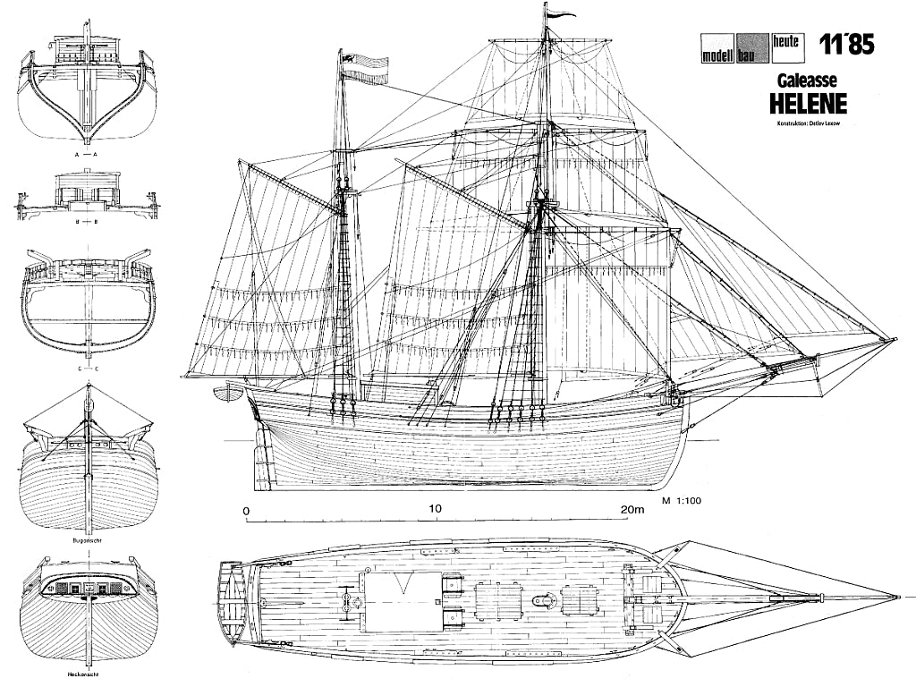 Brig Helene 1828 ship model plans