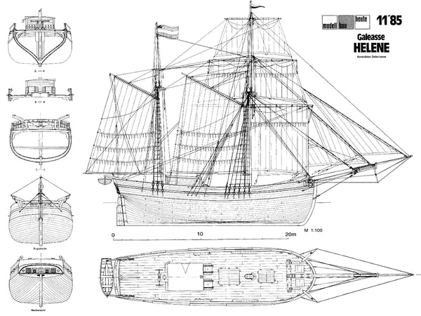 Brig Helene 1828 ship model plans