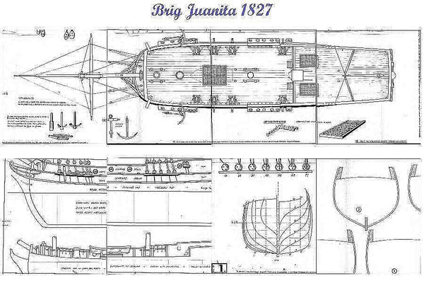 Brig Junaita 1827 ship model plans