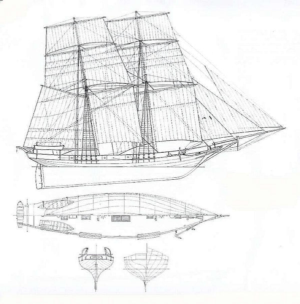 Brig Le Ouragan 1830 ship model plans