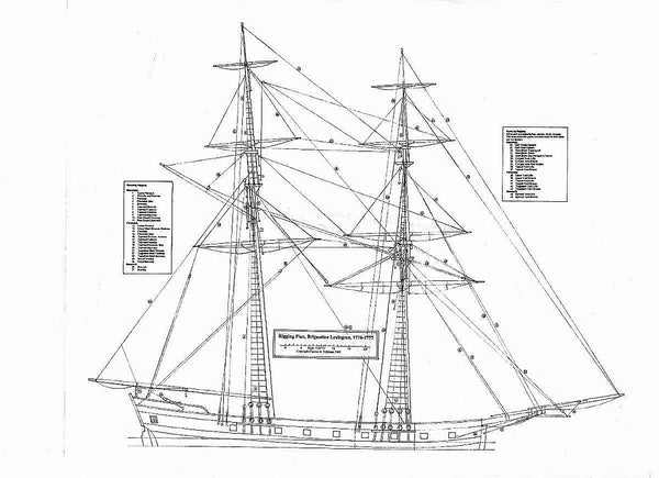 Brig USS Lexington 1777 ship model plans