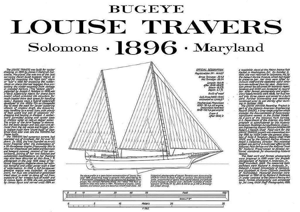 Bugeye Louise Travers ship model plans
