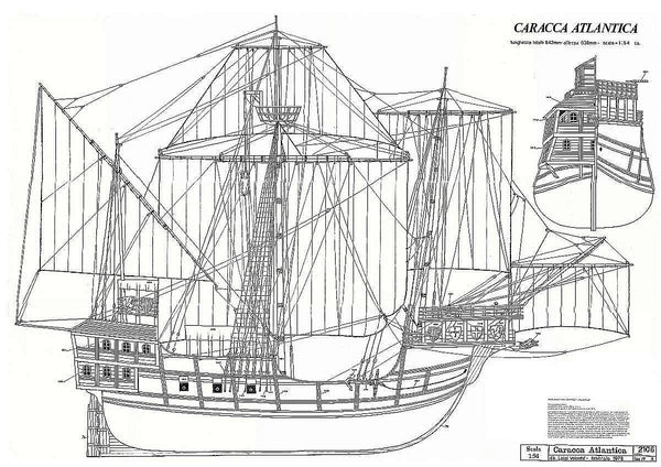 Carrack Atlantic Miguel 1519 ship model plans