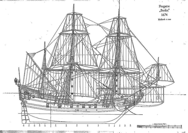 Frigate Berlin 1674 ship model plans