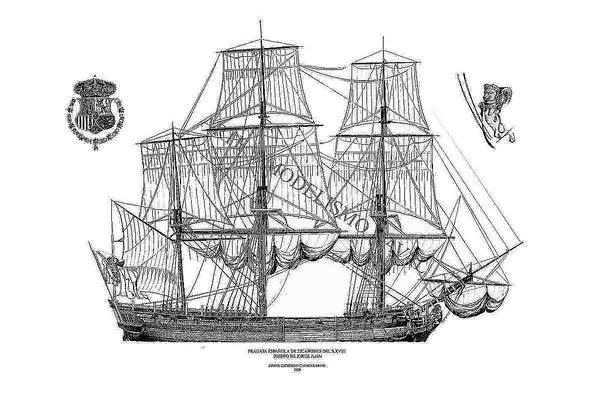 Frigate Spanish XVIIIc ship model plans