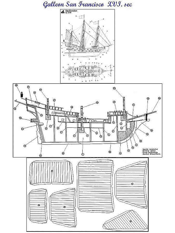 Galleon San Francisco XVIc ship model plans
