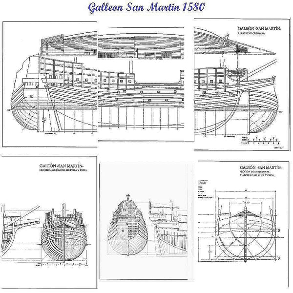 Galleon San Martin 1580 ship model plans