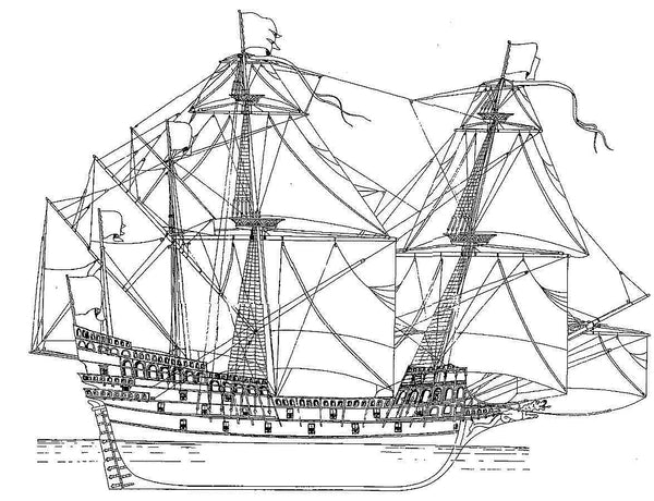 Galleon Smok 1570 ship model plans