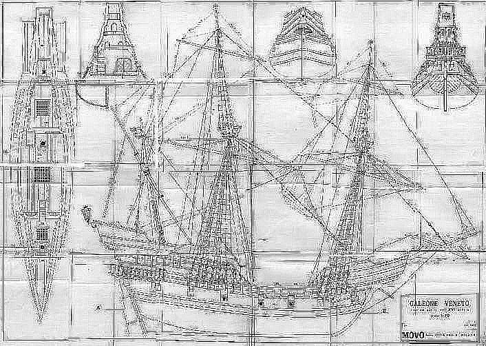 Galleon (Venetian) XVIc ship model plans