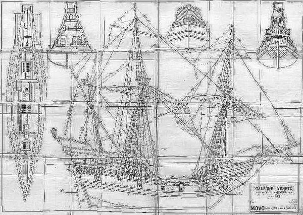 Galleon (Venetian) XVIc ship model plans
