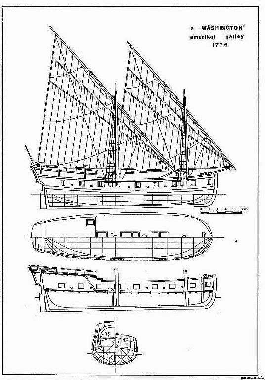 Galley Us Washington 1776 ship model plans