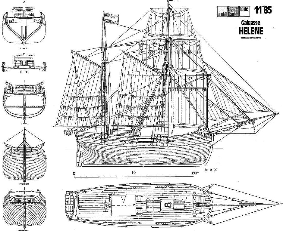 Ketch Helene 1828 ship model plans
