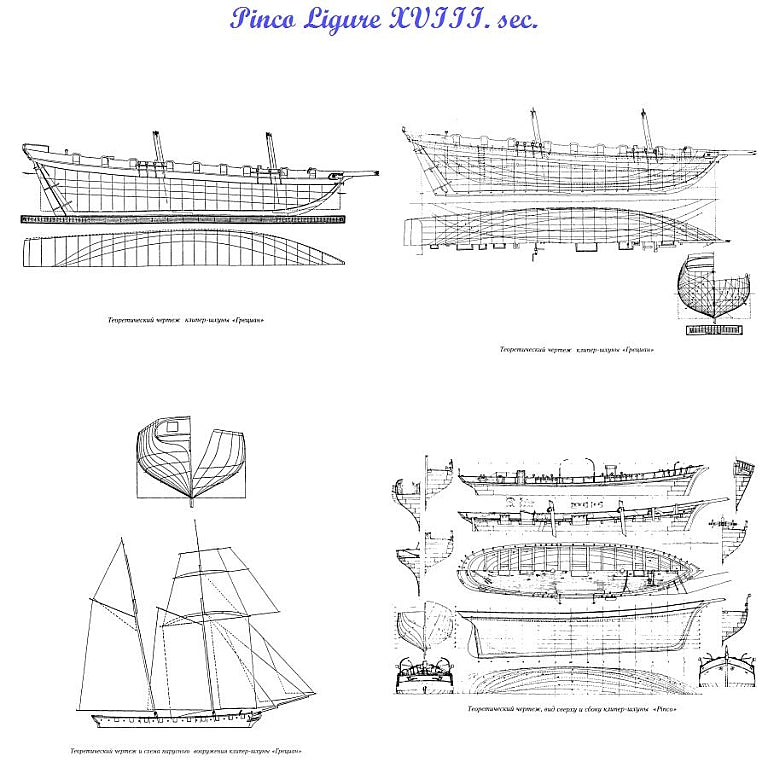 Pinco Ligure XVIIIc ship model plans