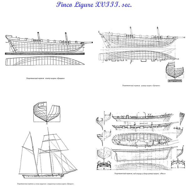 Pinco Ligure XVIIIc ship model plans