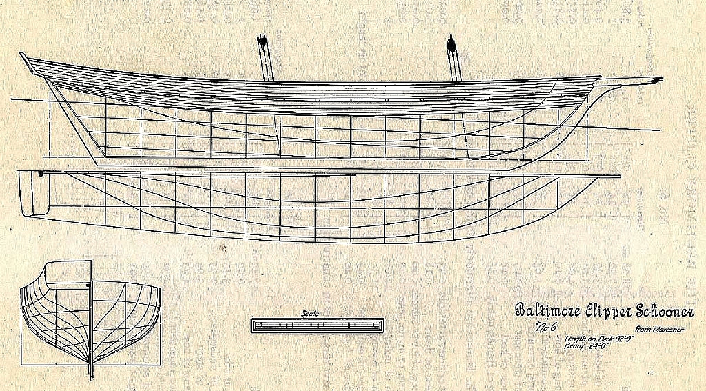 Schooner – Baltimore No.6 ship model plans