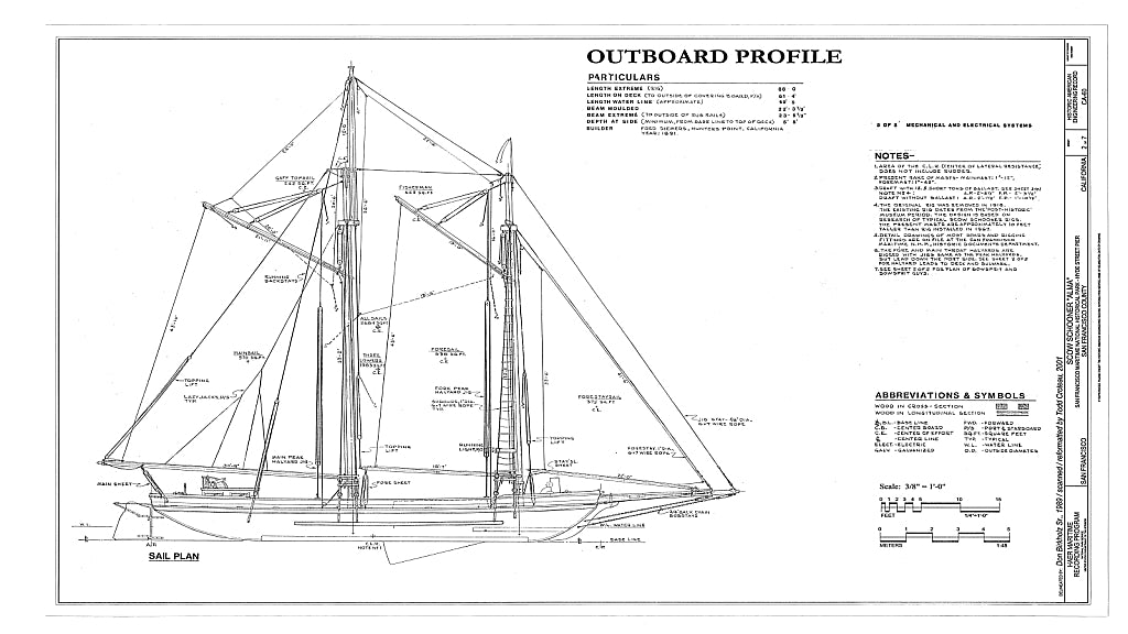 Schooner Scow Alma 1891 ship model plans