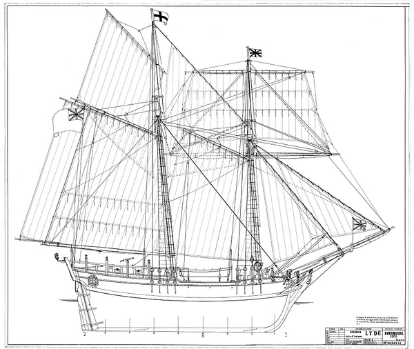 Topsail Schooner Lyde 1787 ship model plans