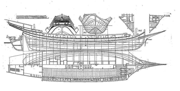 Xebec Algerian 1830 ship model plans