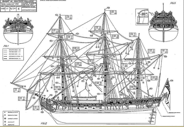 Yacht Hmy Royal Caroline 1749 Ver1 ship model plans