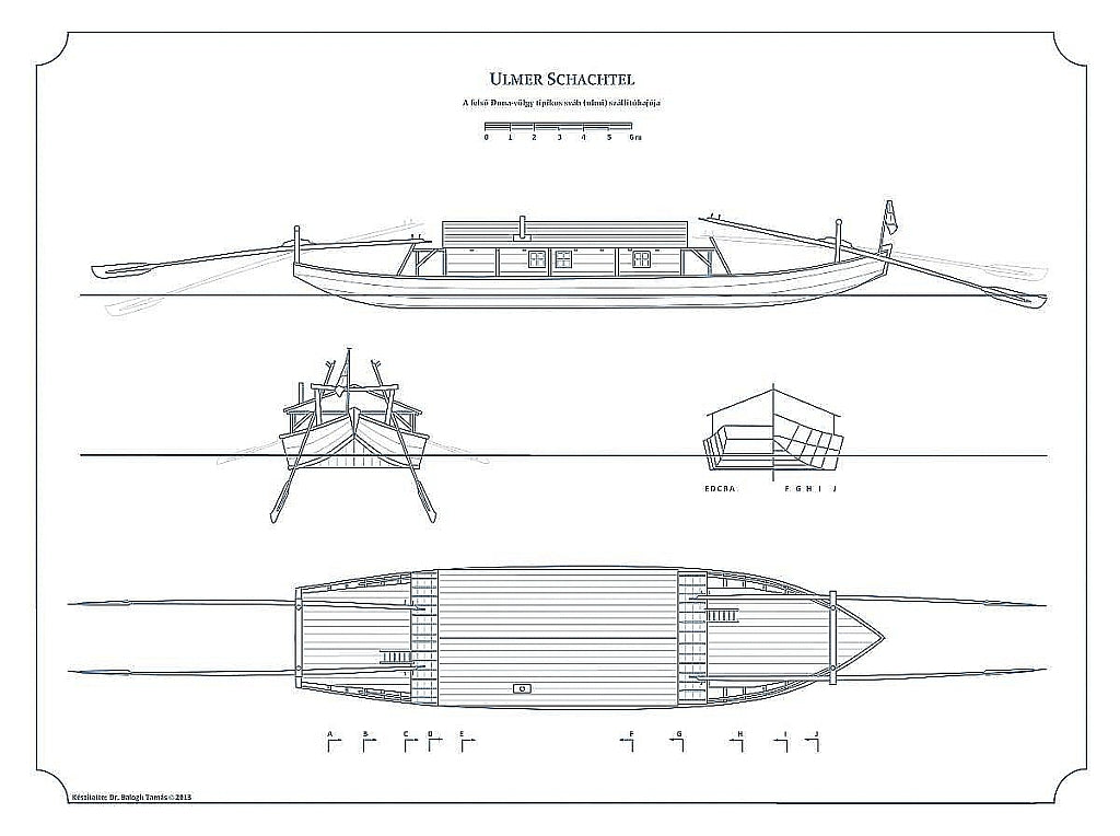 Barge Ulmer Schachtel ship model plans
