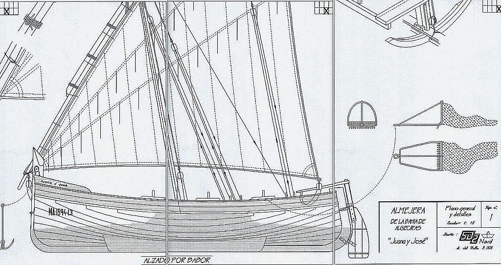 Sailboat Almejera ship model plans