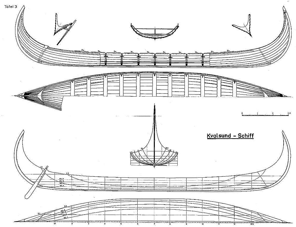 Viking Longship (Kvalsund) VIIIc ship model plans