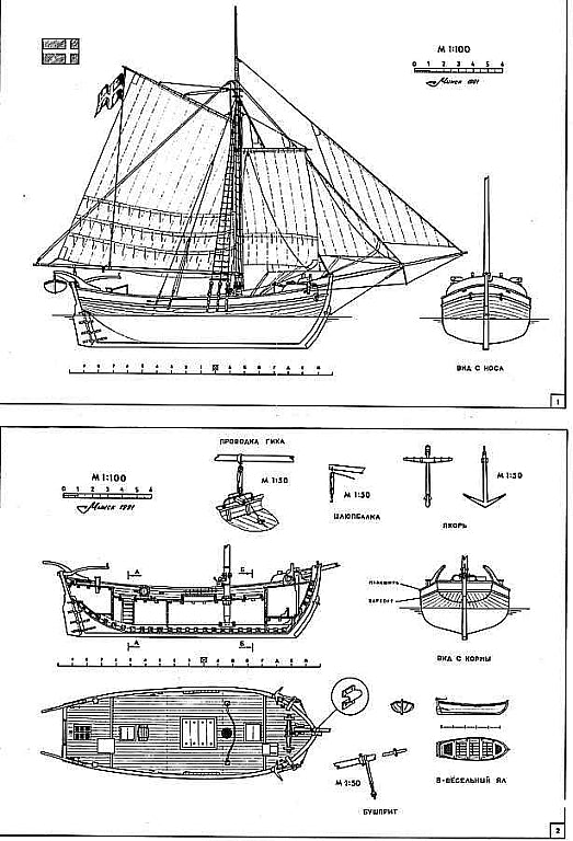 Yacht (Swedish) XIXc ship model plans