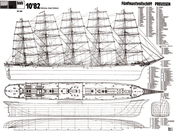 Preussen ship model plans