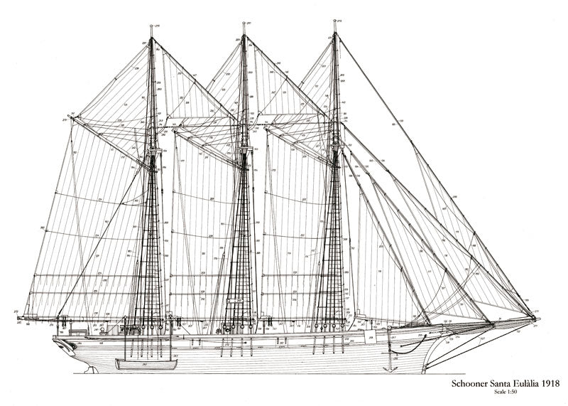 Schooner Santa Eulàlia 1918 ship model plans