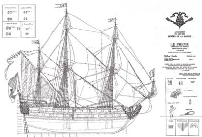 Le Phenix 1664-1669 ship model plans