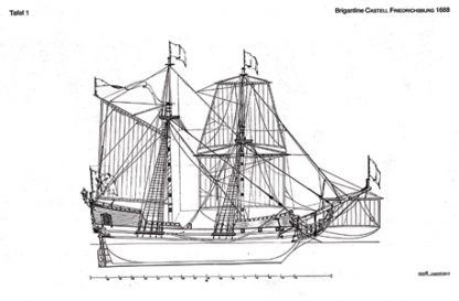 Brigantine Castle Friedrichsburg 1688 ship model plans