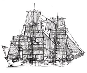 HM Bark Endeavour ship model plans