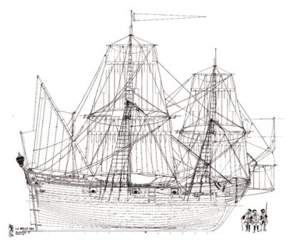 La Belle 1684 ship model plans