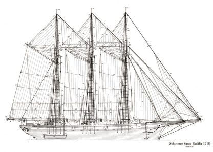 Schooner Santa Eulàlia 1918 ship model plans