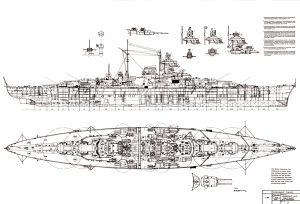 Tirpitz German battleship model plans