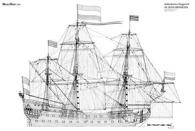 Zeven Provinciën (1643-1659) ship model plans